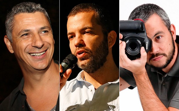 O curador Éder Chiodetto, o cineasta João Wainer e o editor de Fotografia da Folha, Diego Padgurschi (Fotos: Zanone Fraissat/Moacyr Lopes Junior/Carlos Cecconello/Folhapres)